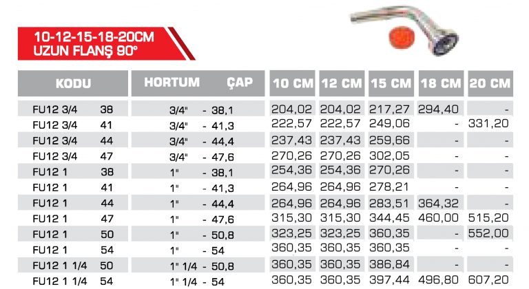 10-12-15-18-20-CM Uzun Flanş 90 Derece Hidrolik Rakor