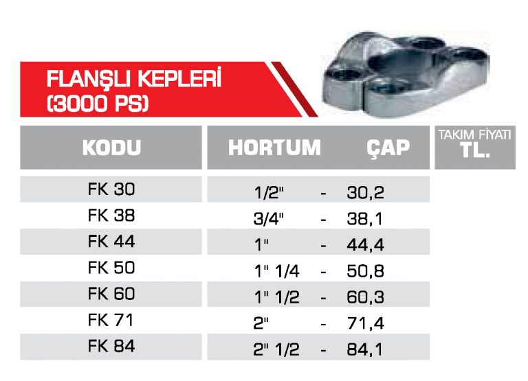 Flanşlı Kepleri 3000 PS Hidrolik Rakor
