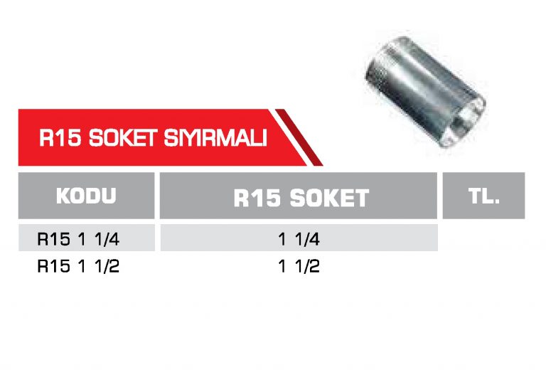 R15 Sıyırmalı Soket Hidrolik Rakor