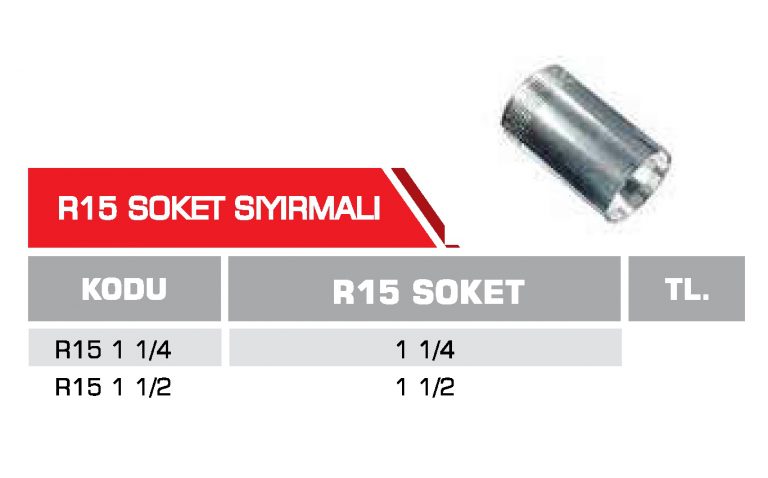 R15 Soket Sıyırmalı Hidrolik Rakor